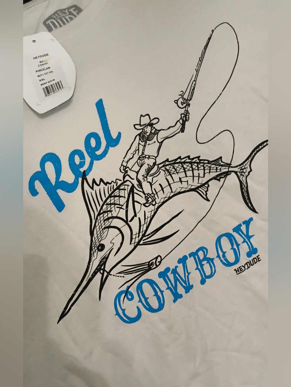 **NWT** HEY DUDE "Reel Cowboy" Graphic T-Shirt ... - Picture 4 of 5